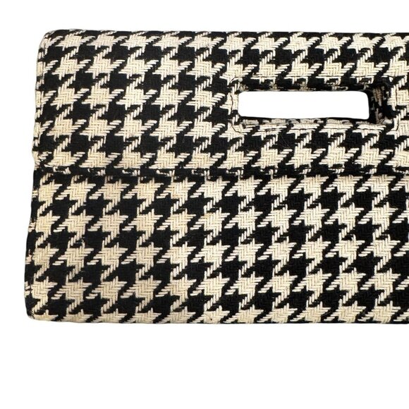 Gap Black & White Houndstooth Rectangle Clutch Bag - Picture 2 of 5